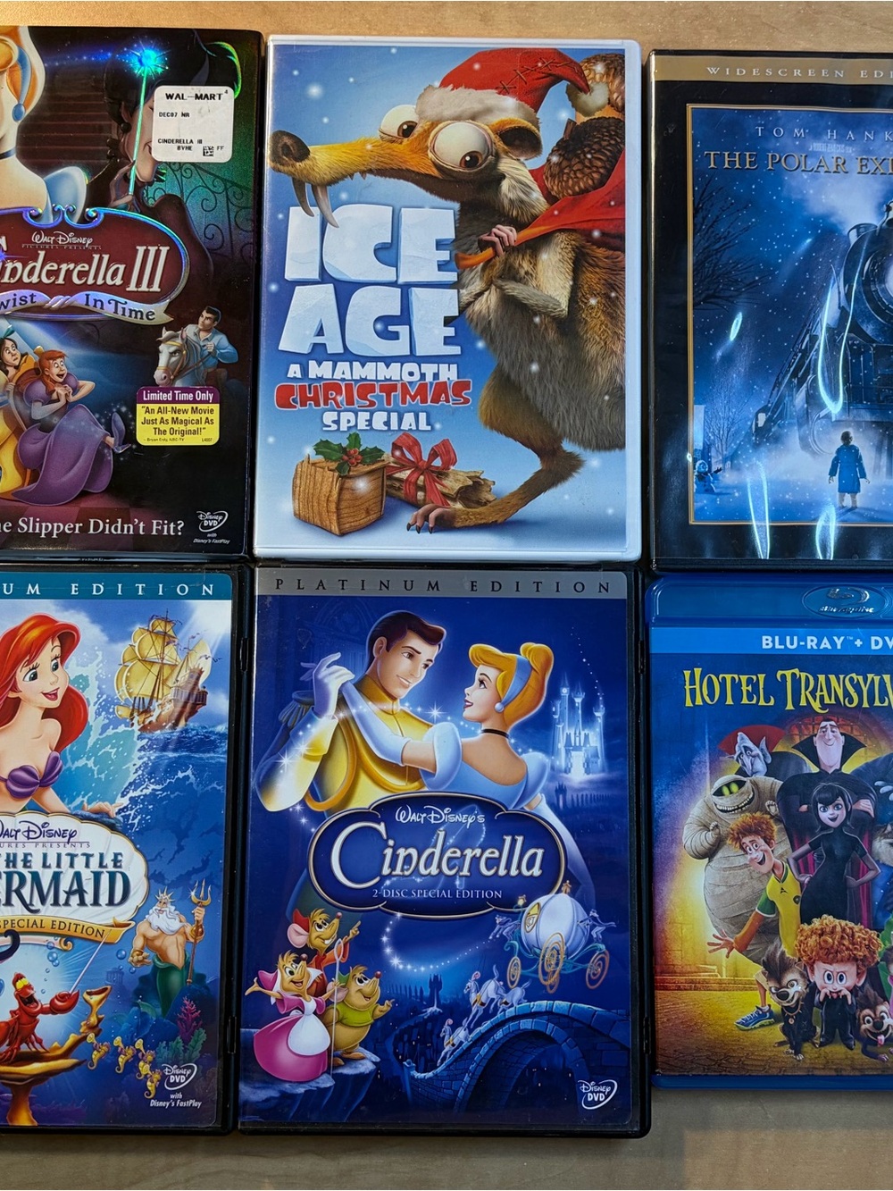 Lot Of 6 Kids Children DVD Movies 
Cinderella, the polar express, Ice Age…